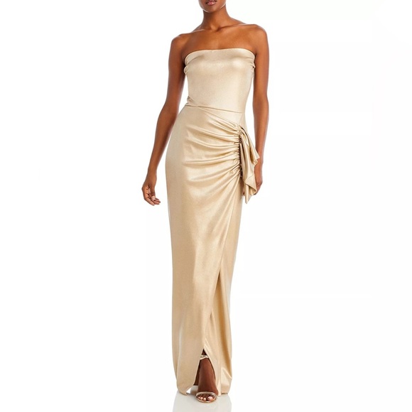 Chiara Boni Dresses & Skirts - NWT Chiara Boni La Petite Robe Cesaria Metallic Strapless Gown